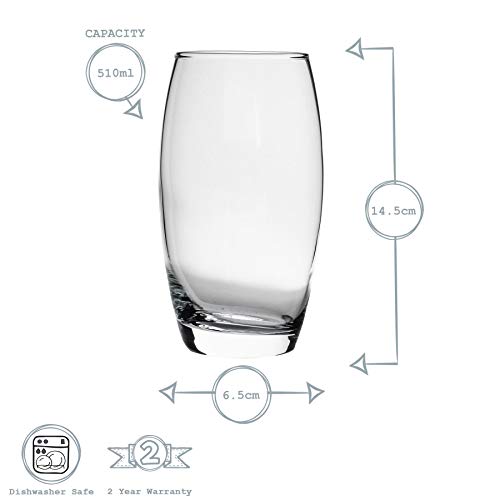 Argon Tableware Tondo - Juego de Vasos Bajos y Altos - para Uso Diario - 405 y 510 ml - Pack de 12