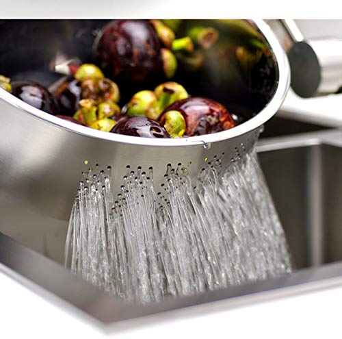 Arroz lavado bol, Willdo MomsCook Colador de cocina de cocinero profesional 3 en 1 integrado para verduras, frutas y arroz