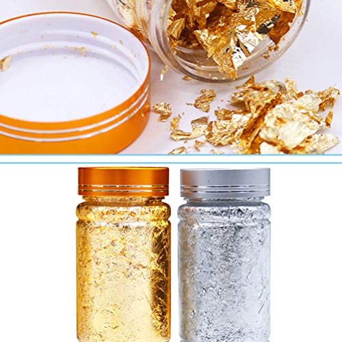 Artibetter 3 piezas de hojuelas de pan de oro hojuelas de papel de oro para uñas boda ducha decoración de alimentos para pasteles de fiesta 3g (estilo dorado)