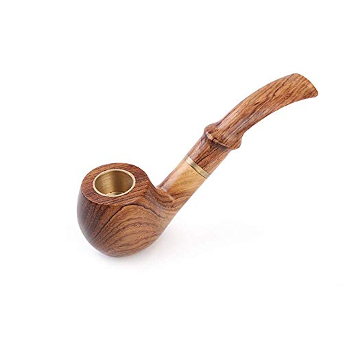 Baibao - Tabaco de pipa de madera hecho a mano clásico grano de madera de época Bent doble uso tubo de grandes dimensiones, A3,13 cm (color: A2, tamaño: 13 cm)