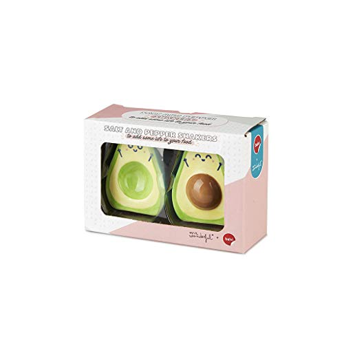 Balvi Set Sal & Pimienta MrWonderful Avocado Set de 2 Piezas Salero y pimientero Que encajan Entre Ellos Cerámica