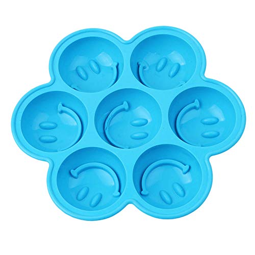 Bandeja De Hielo De Silicona Diy Nuevo Lovely 3D Smile Face Cubo De Hielo De Silicona Molde De Bolas Redondas Bandeja Esfera Party Bar 2Pcs Transparente