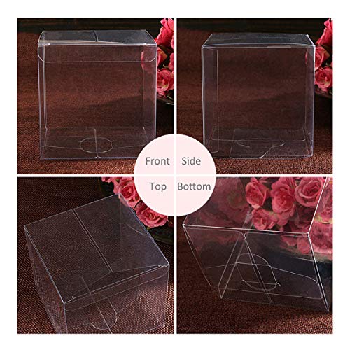 BESTonZON 10 Piezas de plástico Transparente Caja de Embalaje de PVC Transparente Caja de Manzana de Caramelo para Regalo de Boda (5x5x5cm)