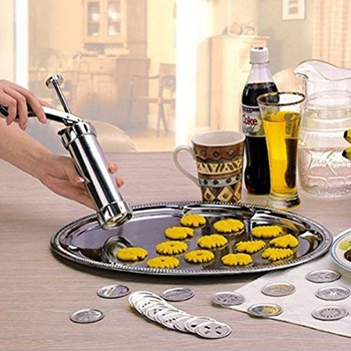 BESTonZON Prensa de Galletas Herramientas para Hornear Accesorios Torta Galletas Molde Prensa de Galletas Fabricación Pistola Herramienta de Cocina Galletas Presser Lcing Mold Kit con 20 moldes