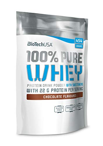 BioTech 100% Pure Whey Proteínas de Suero de Leche, Sabor Rollo de Canela - 454 gr