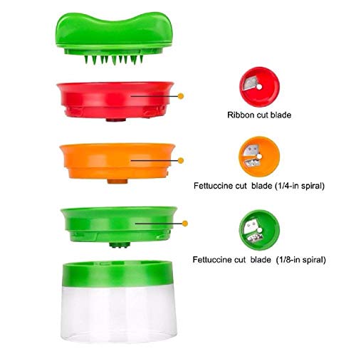 Bluelliant Cortador Espiral Verduras Espiralizador Vegetal para Espaguetis De Calabacin Rallador Cocina a Mano con 3 Cuchillas Cortador de Pepinos