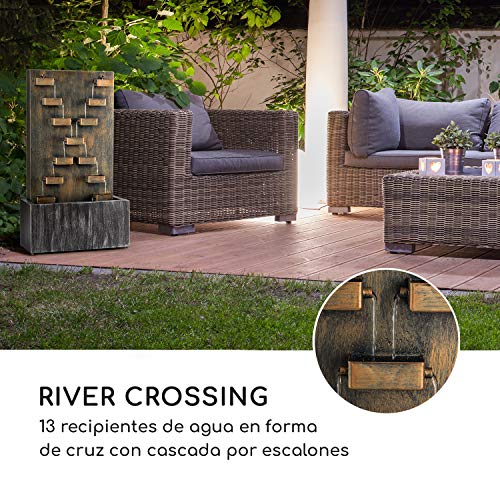 Blumfeldt River Crossing Gusto Edition - Fuente decorativa, Fuente de jardín, Contiene 13 fuentes, Resiste al óxido, Cable extralargo de 10 m, Metal galvanizado, Interior y exterior, Marrón metalizado