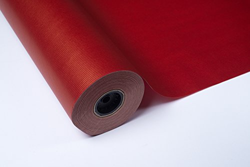 BOBINA PAPEL DE REGALO 70CM X 100M KRAFT VERJURADO ROJO