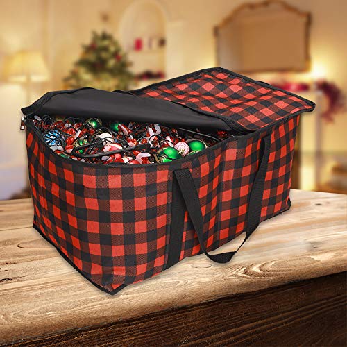 Bolsa de almacenamiento para decoración de árbol de Navidad, decoración de festivales,papel de regalo, caja de bolas ornamentales, bolsas de almacenamiento con divisores de cartón