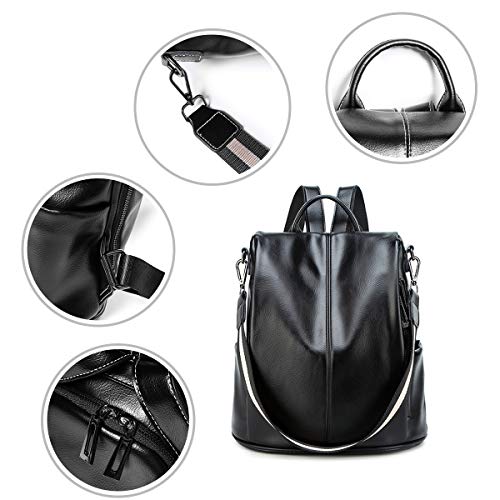 Bolso Mochila Cuero Mujer Antirrobo Mochilas Mujer Casual, JOSEKO Ligero de PU Impermeable Mochila de Viaje de Gran Capacidad Bolsa de Hombro Convertible con Adorno Colgante Tassel