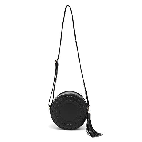 Bolsos De Mujeres Crossbody, JOSEKO Monedero Redondo del teléfono Celular del Bolso de la Cremallera de Cuero de la PU con la Borla