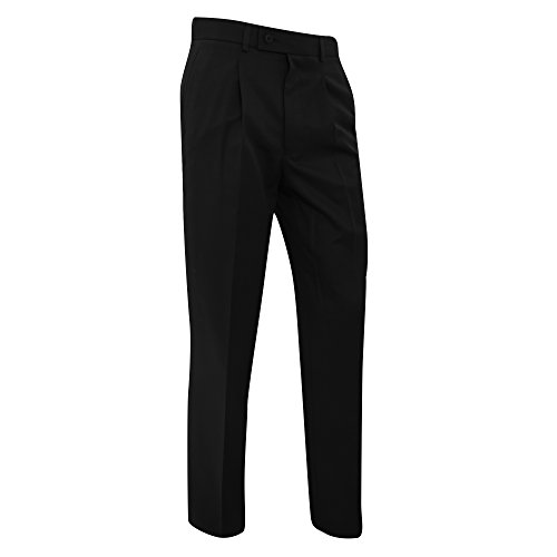 Brook Taverner - Pantalones de Traje/de Vestir Lisos Caballero Hombre Modelo Delta (Medida Cintura 86cm, Regular) (Negro)