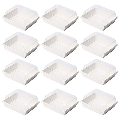 Cabilock 50 Piezas Cajas de Pastel Tableros de Pastel Cajas de Panadería con Ventana Transparente para Pasteles Magdalenas Rosquillas Empanadas Galletas Pasteles Tarta de Queso Dulces