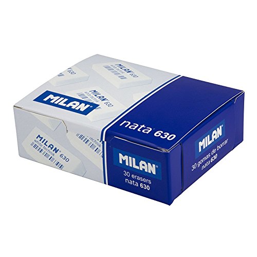 Caja 30 Gomas Nata MILAN 630 rectangular Envuelta individualmente Color Blanco