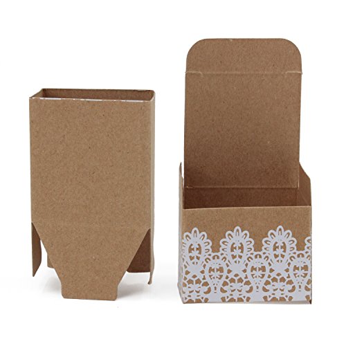 Caja de regalo Candy de papel Kraft, caja de almohadas para bodas, fiestas de cumpleaños, 50 unidades, cuadrado