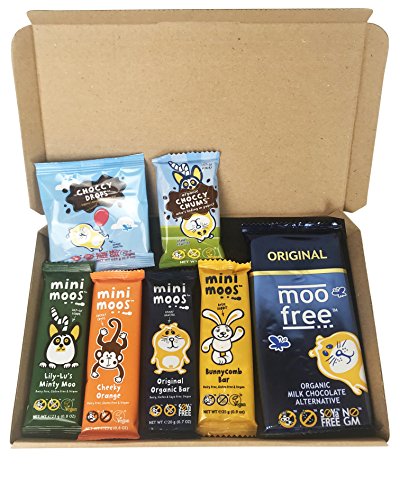 Caja De Regalo Moo Free Con La Cesta Con La Selección Definitiva De Chocolate - Sin Leche, Orgánicos, Sin Gluten, Veganos - Cesta Exclusiva Para Burmont's