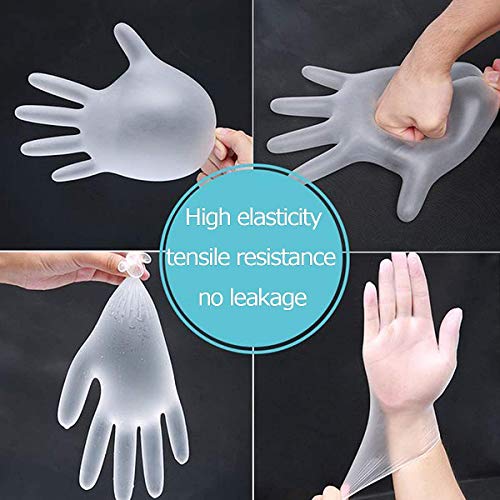 Caja Grande de 100 Guantes Desechables Transparente Guantes de de Plástico Guantes Unisex Guantes de Hogar Utilizado en Manualidades Pintura Jardinería Cocina Limpieza