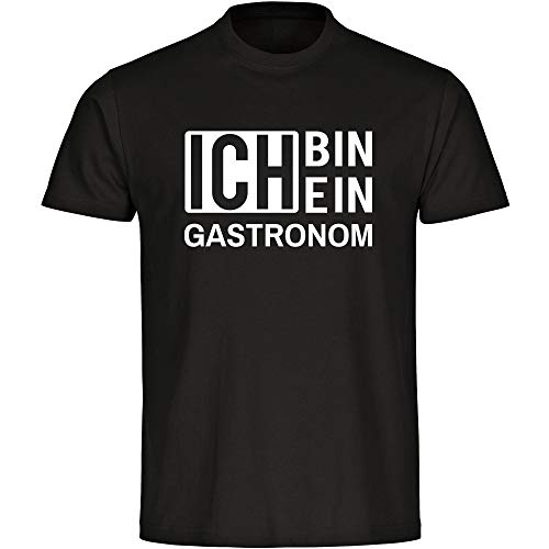 Camiseta con texto en alemán "Ich Bin EIN Gastronom", color negro, talla S - 5XL Negro XXXXXL