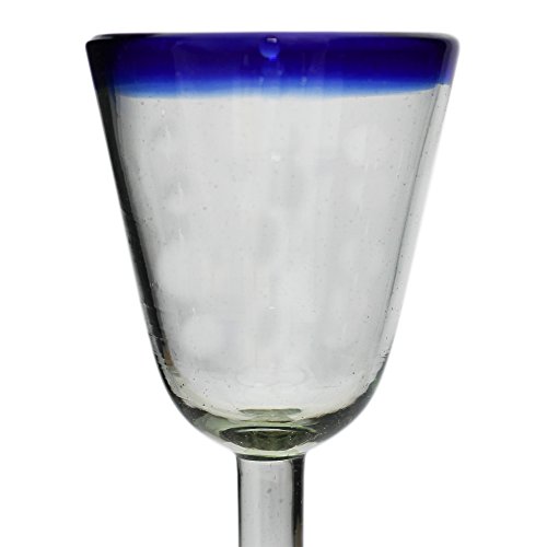 Campana Copa de Vino - Borde azul - Juego de 6