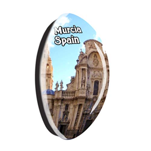 Catedral de Santa María Murcia España Imán de Nevera Cristal 3D Cristal Ciudad Turística Recuerdo de Viaje Colección Regalo Fuerte Refrigerador Pegatina