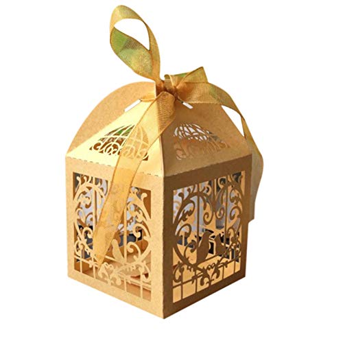 Chengstore 50PCS Cajas del Favor del Banquete de Boda Cajas Dulces del Caramelo Pequeña Caja de Regalo para la Boda Decoración de la Fiesta de cumpleaños