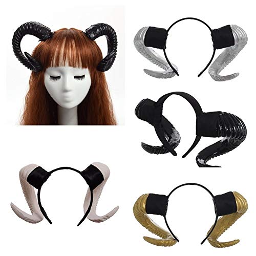 chenyou Clips Gótico Negro Cuernos De Cosplay del Sueño Venda del Pelo Accesorios Cintas para el Pelo (Color : Gray)