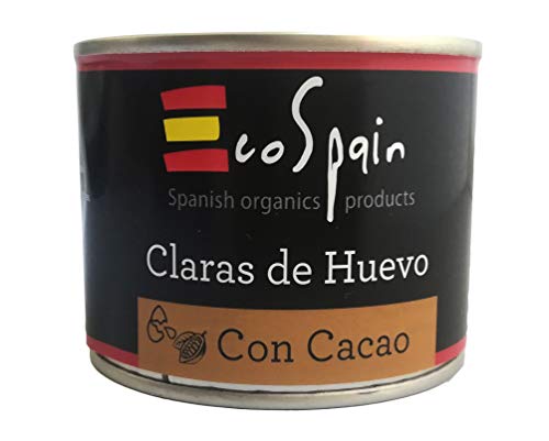 Clara de huevo con cacao - 128 gr. Alimentación Fitness. Listo para consumir. Sin azúcar ni grasa. 14,8 gr. de proteína natural por lata. Sin gluten ni lactosa