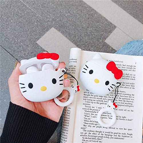 Cocomii Disney Armor AirPods Funda Nuevo [Lindo Personaje De Disney] Divertidos Dibujos Animados En 3D De Kawaii con Llavero Anillo [Moda] Adorable Ligero Case Carcasa for AirPods (AD.Hello Kitty)