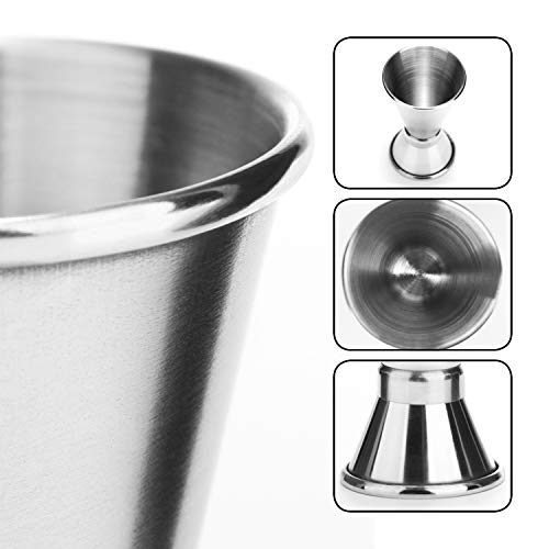 com-four® 2x taza medidora de acero inoxidable - Barra para licores y cócteles - Taza medidora para bar y cocina - Medición y dosificación (Taza medidora - 02 piezas)