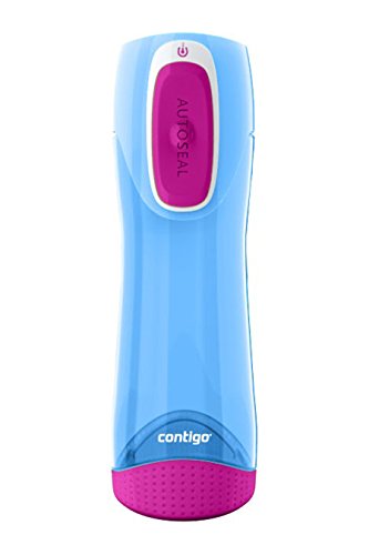 Contigo Swish - Botella de agua con dispositivo antigoteo y antiderrames, color cielo, 500 ml