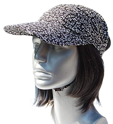 Cool4 – Pañuelo para la cabeza de verano, visor, playa, bandana, protección solar, gorro A01 Negro (fuerte blanco con flores), pequeño (54-56) Small