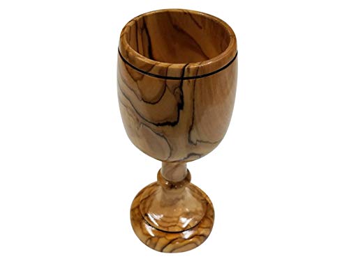 Copa de vino de Comunión Tierra Santa Cáliz de madera de olivo