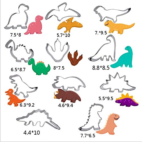 Cortadores Galletas Dinosaurio, Moldes Galletas Infantiles, Moldes de Dinosaurios para Pastel, para Niños Dinosaurios Tematica Cumpleaños Decoracion (Dinosaurios 11pcs)