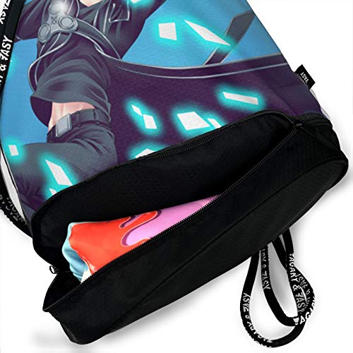 CrazyCoolArt Sword Art Online Kirigaya Kazuto mochila con cordón paquete de mochilas portátil de ocio de almacenamiento de viaje bolsas de hombro de 35 x 45 cm