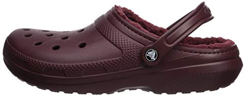 Crocs Classic Lined Clog, Zuecos Unisex Adulto, Rojo (Burgundy/Burgundy 60u), 43/44 EU