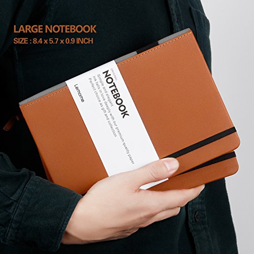 Cuaderno Rayas/Lined Notebook A5 con Bolígrafo Bucle - Lemome Diario Tapa Dura con Bolsillo Para Escribir en Página + Divisores Para Regalos, en Banda, Grande, 180 Páginas, 8,4 x 5,7 inches