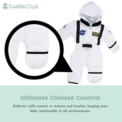 Cuddle Club Mono Polar Bebé para Recién Nacidos a Niños 4 Años - Pijamas Infantiles Chaqueta de Invierno Abrigo Polar Niño Mono de Niños - AstronautWhite0-3m