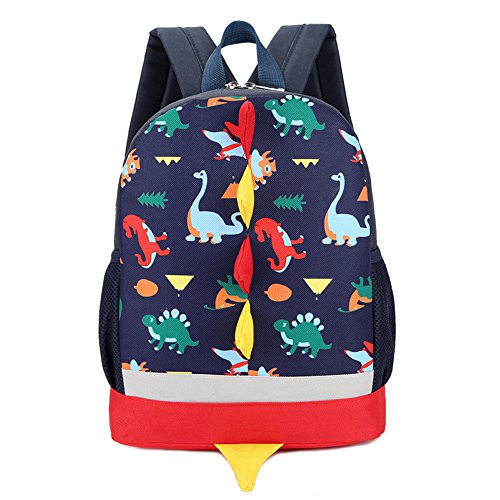 DafenQ 3D Dinosaurio Mochila Infantil Niño Mochilas Escolares Juveniles Dinosaurio Patrón Animales Guardería Mochila viaje bolsos Primaria Bolsa de la escuela (Azul Marino)