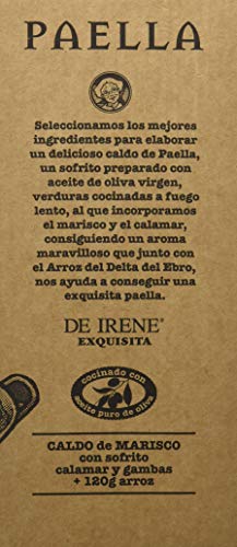 De Irene Paellas y Fideuas, Plato envasado de Paella, Arroz y Marisco - 6 unidades, 12 Raciones, Total 4050 gr.