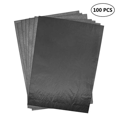 dellcciu 100 hojas papel transfer Carbon Carbón Papel kopierpapiere hojas de papel carbón negro din a4 papel de calco Natural Papel carbón