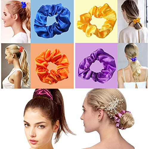 Diadema Mujer Diadema Niñas Diademas de Pelo 20 Piezas Banda Pelo de Satén Accesorios de Peinado de Niñas Hair Scrunchies Diademas Accesorios para el cabello