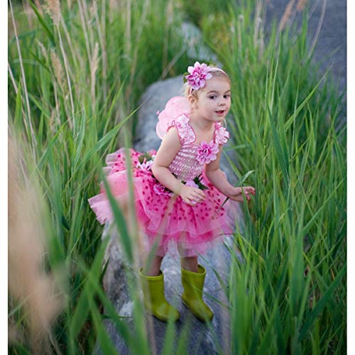 Disfraz vestido de flores Hada Rosa con alas Talla M (4 - 6 años)