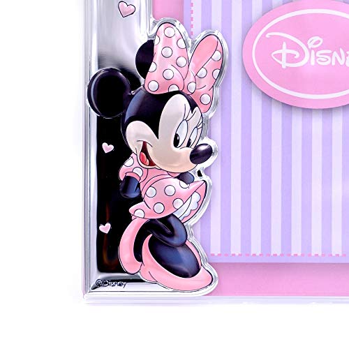 Disney Baby - Minnie Mouse - Marco de fotos decorativo - Ideal para habitaciones infantiles - Plata/Plexiglás - Imagen de Minnie en 3D y en color