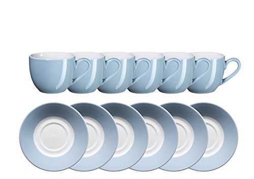 Domestic by Mäser, Serie Kitchen Time, Taza de café 9 cl con Plato, en 12 (en la, Color Azul