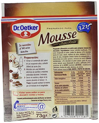 DR. OETKER preparado para mousse sabor chocolate caja 73 gr