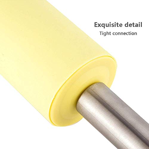 DUDDP Rolling Pin Balanceo de silicona con bicarbonato de Mat - pastelería, pasta, pasta de la pizza antiadherente de pastelería Fondant Set Mat Dough Roller for decoración de pasteles, masa de gallet