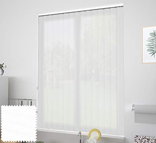 EB ESTORES BARATOS Cortina de Lamas Verticales Tecnoscreen/Bloqueo UV 70% con Transparencia. Lo ajustamos a su Medida Ancho x Alto. Color: Blanco. Medidas: 135cm x 200cm