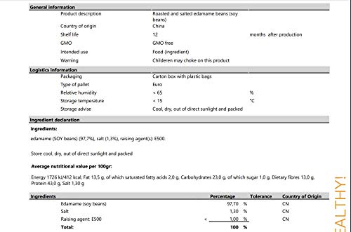 Edamame Tostado | Ligeramente salado | 1 Kg de Soja verde de origen natural |Con Sal | Deshidratado | IDEAL para Recetas | Sin Gluten | Veganos y Vegetarianos | Dorimed