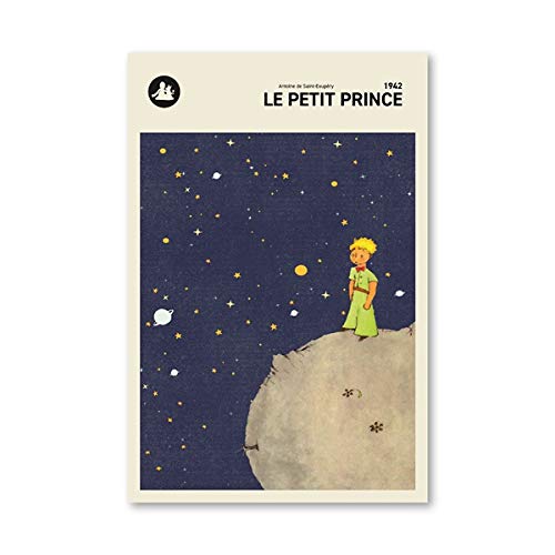 El pequeño príncipe versión francesa imprime vivero pared arte lienzo pintura Le Petit Prince cubierta de libro cartel niños habitación decoración de la pared 50x70 cm sin marco