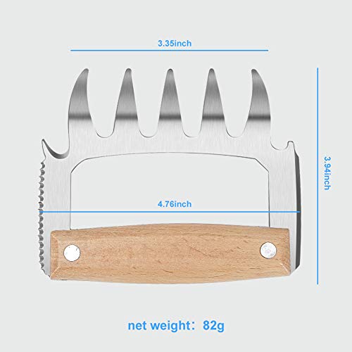 Eletorot Griffe Carne para Barbacoa, 2 pinzas Meat Claws multifunción 5 en 1 para cerdo tirado carne tenedores, beef o chicken separadores de carne, utensilio de cocina para carne